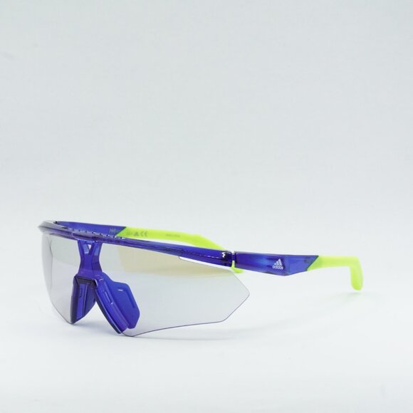 Adidas SP0027 91X Shield Sunglasses - Matte Blue \ Blue Mirror - Picture 4 of 10